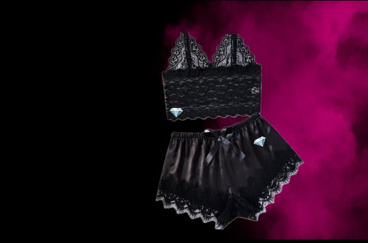Black ice two piece back lace Signature