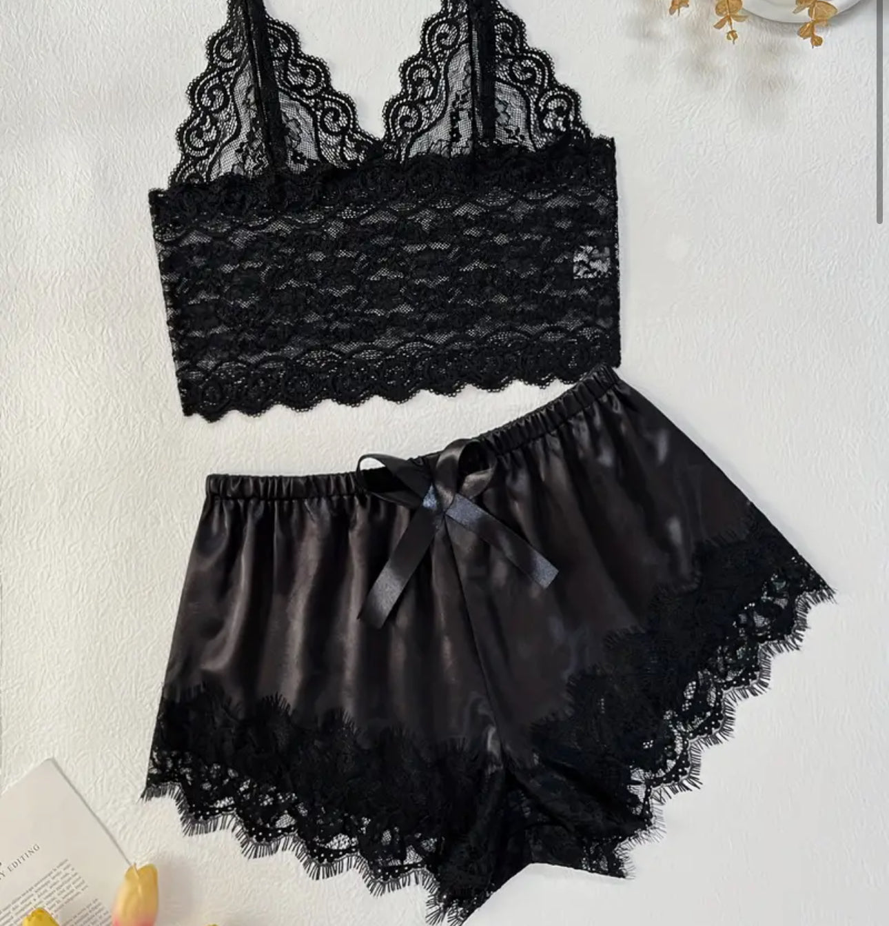 Black ice two piece back lace Signature
