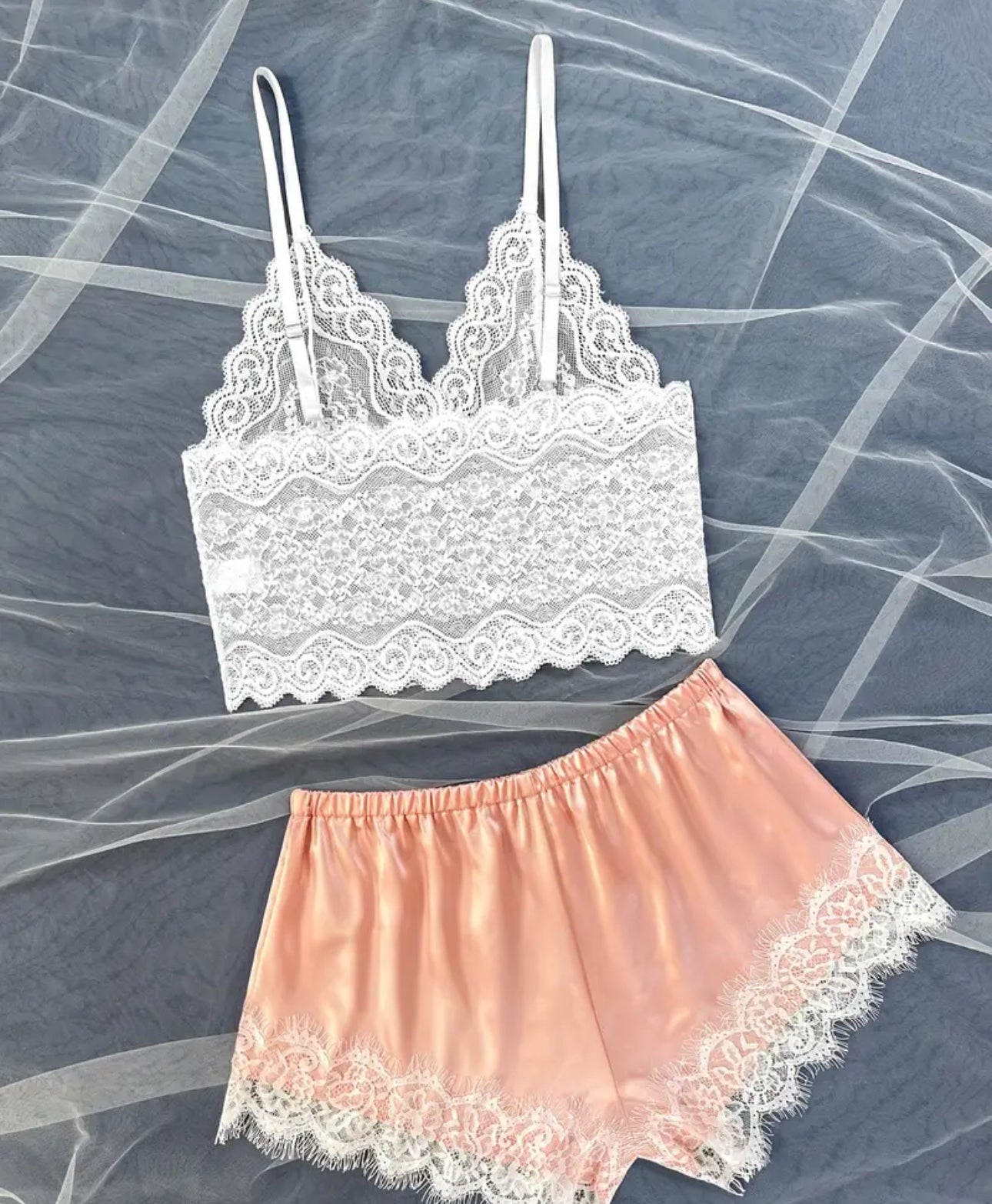 White and rose gold pink  two piece set Signature